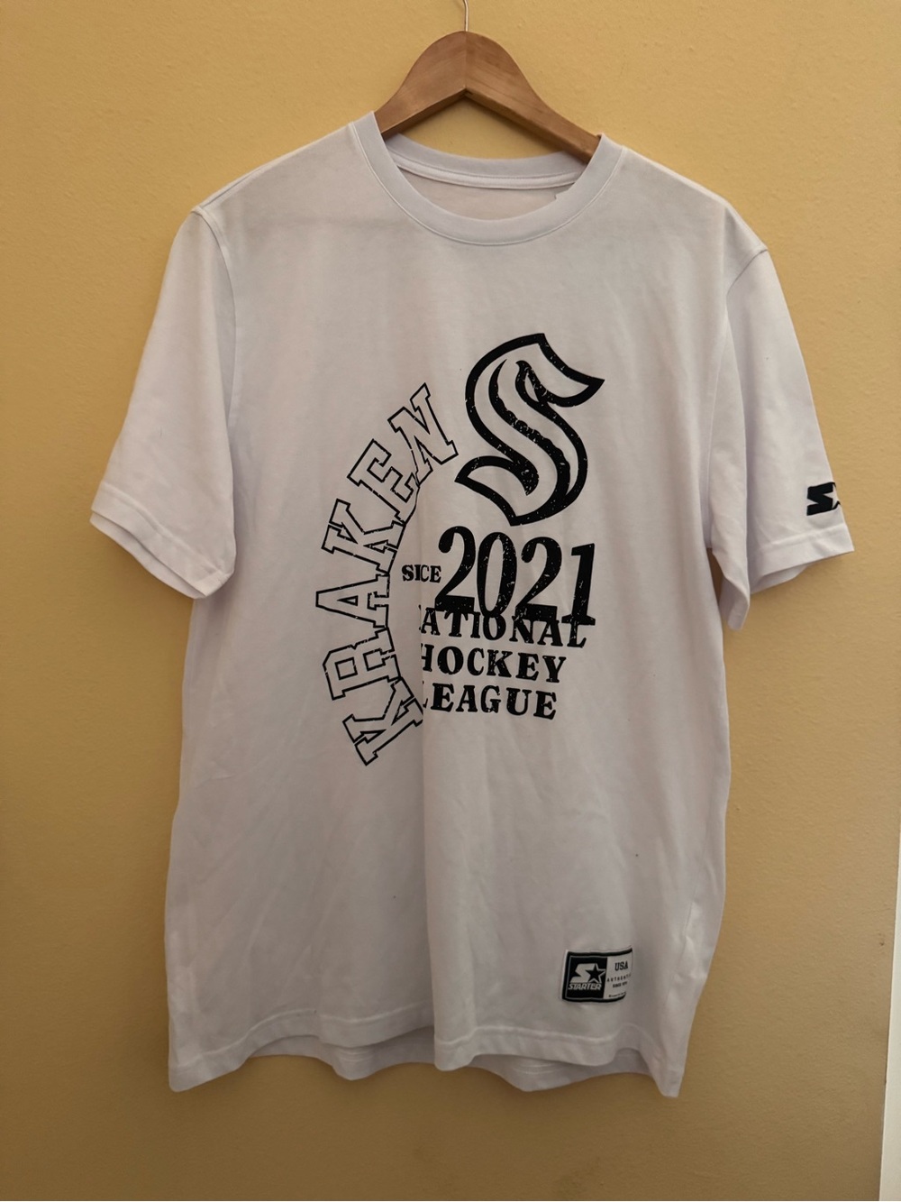 STARTER White Short Sleeve Graphic Tee with Black 2021 Print